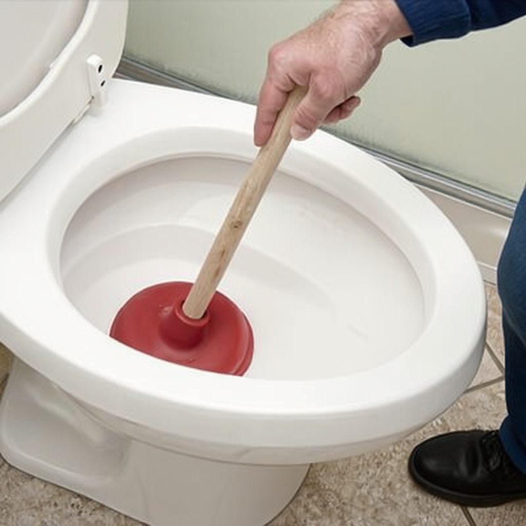 Uso de desentupidor no vaso sanitário